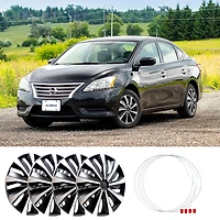 16" Action Wheel Covers, Silver & Black, set of 4