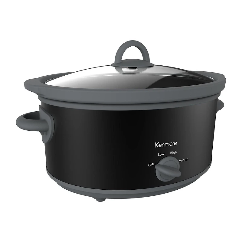 Kenmore Cuisinière à Feu Doux 5 qt (4,7L), Facile à Utiliser avec Commande à Molette, Noire