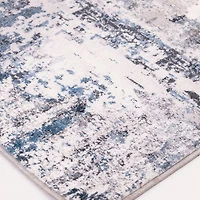 Banburry Ocean Blue and Grey Woven Area Rug
