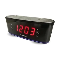 Sylvania Bluetooth Auto Set Clock Radio with USB Charging & Dual Alarms