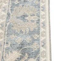 Tapis d’intérieur lavable Korhani Iris bleu, 6 pi x 8 pi, conçu pour toutes les étapes de la vie