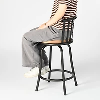 Ensemble de 3 tabourets de bar compacts et ajustables Homy Casa pour petits espaces, chaise pivotante avec coussin beige et structure en métal