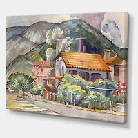 Designart Paysage grec au large de la côte de la mer Égée Art mural sur toile