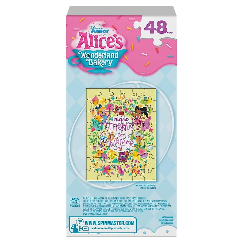 Alice's Wonderland Bakery, Puzzle de 48 pièces, Disney Junior, décorations de fête Alice au pays des merveilles, puzzles pour enfants, à partir de 4 ans