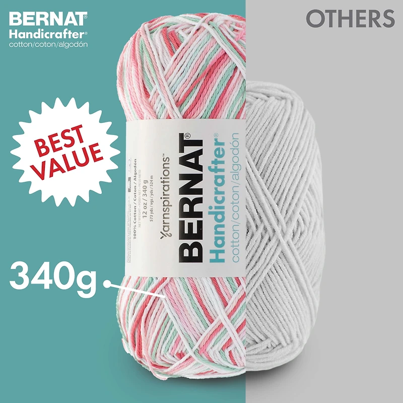 Bernat® Handicrafter® Ombre Yarn, Cotton #4 Medium, 12oz/340g, 573 Yards