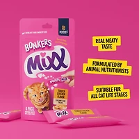 BONKERS™ Licky Tubes™, gâteries crémeuses pour chat à saveur de poulet, 4 tubes Emballage de 4 gâteries à saveur de poulet