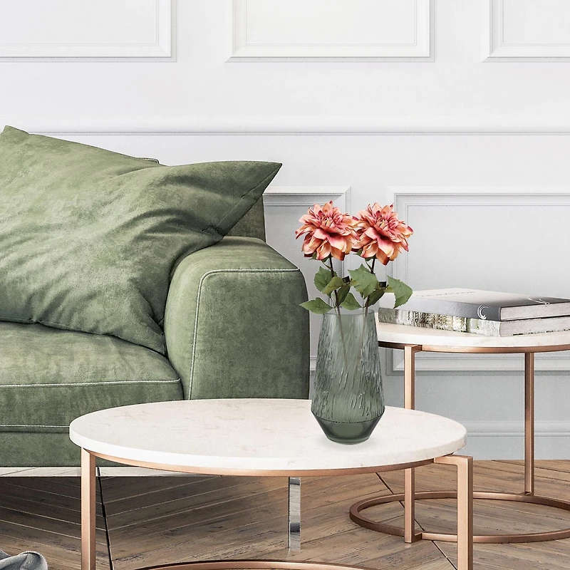 Danson Décor, Tige de Fleur Dahlia, Rose 30 Pouces - 12 Unités