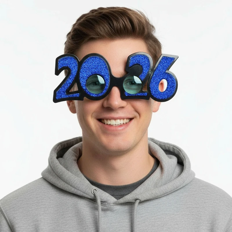 New Year Plastic Glasses Blue, 1 Piece, Festive Decorations, Way to Celebrate Style, Adult