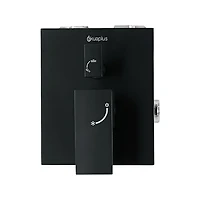 Robinet de bain-douche noir à pression équilibrée/inverseur 3 voie carré akuaplus(MD), douche à main aimantée 3 réglages avec pommeau et bec de bain