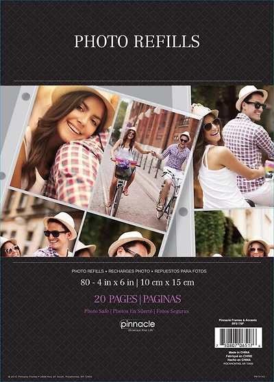 Pinnacle 4x6 Photo Album Refill Pages, 10 Pack