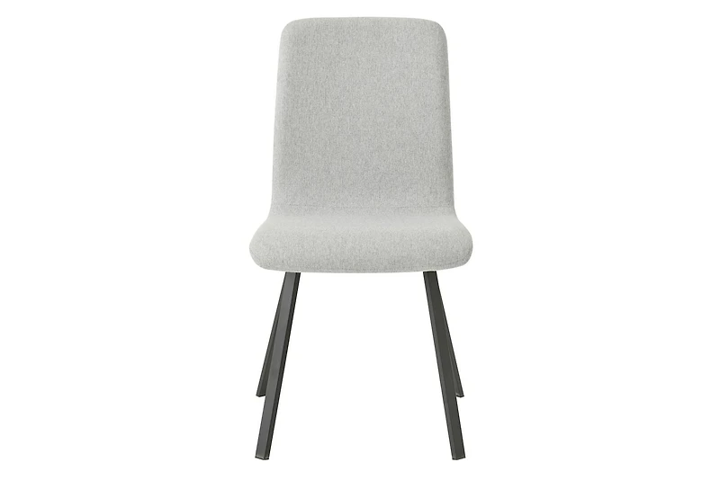 Safdie & Co.  Modern Dining Chair, Light Gray Fabric & Black Metal Legs.