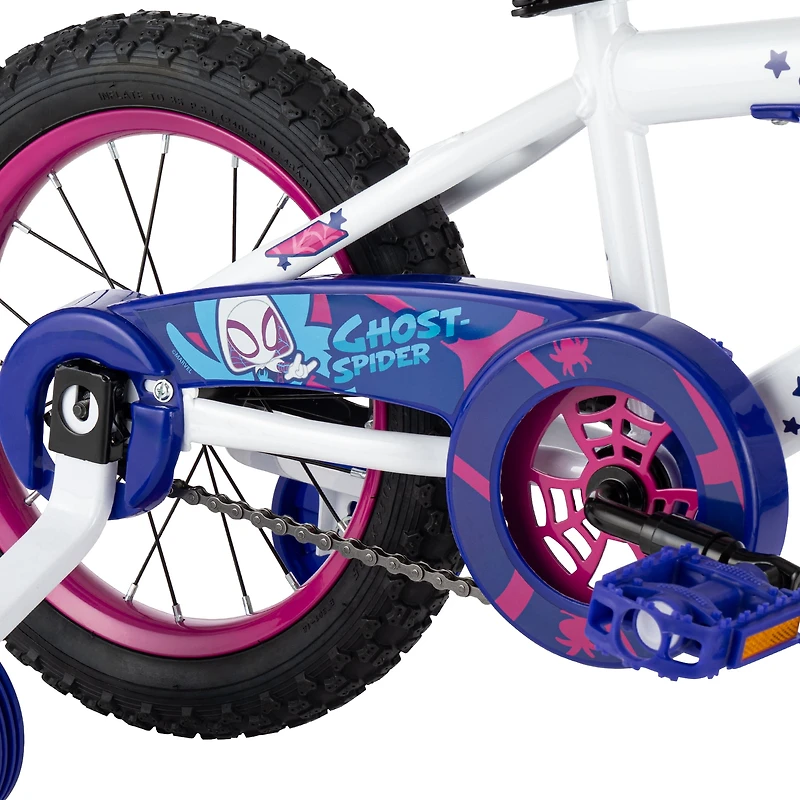 Huffy 14-inch Spidey and His Amazing Friends Girls’ Bike featuring Ghost, White/Pink
