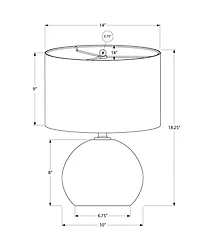 Monarch Specialties Lighting, 18"h, Table Lamp, Ivory / Cream Shade, Cream Ceramic, Contemporary