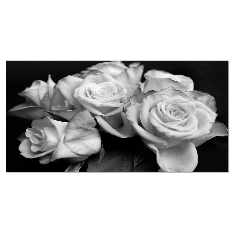 Tableau moderne imprimée sur toile Design Art rose en noir et blanc