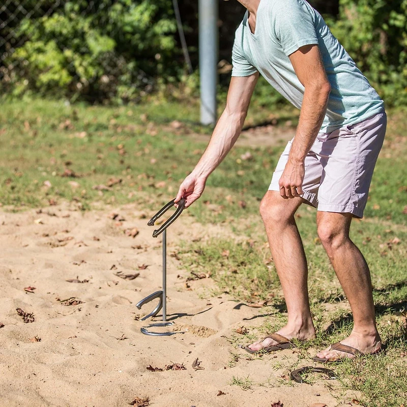Triumph Outdoor Steel Horseshoes Backyard Game Set