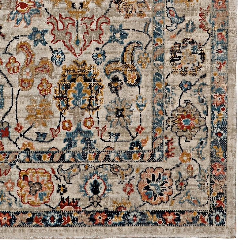 Tapis d'appoint Grand Zéro Laramie ivoire & bleu de 3 pi x 5 pi