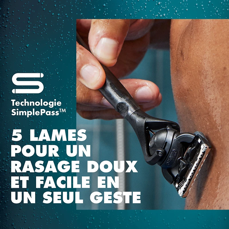 Rasoir pour poils pubiens pour hommes Gillette Intimate, rasoir pour poils pubiens et rasage corporel pour homme, doux et facile à utiliser, conçu pour les poils pubiens, 1manche de rasoir, 2cartouche 1CT