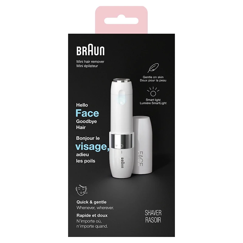 Braun Mini Hair Remover, Mini Hair Remover, Cleaning Brush, AA Battery