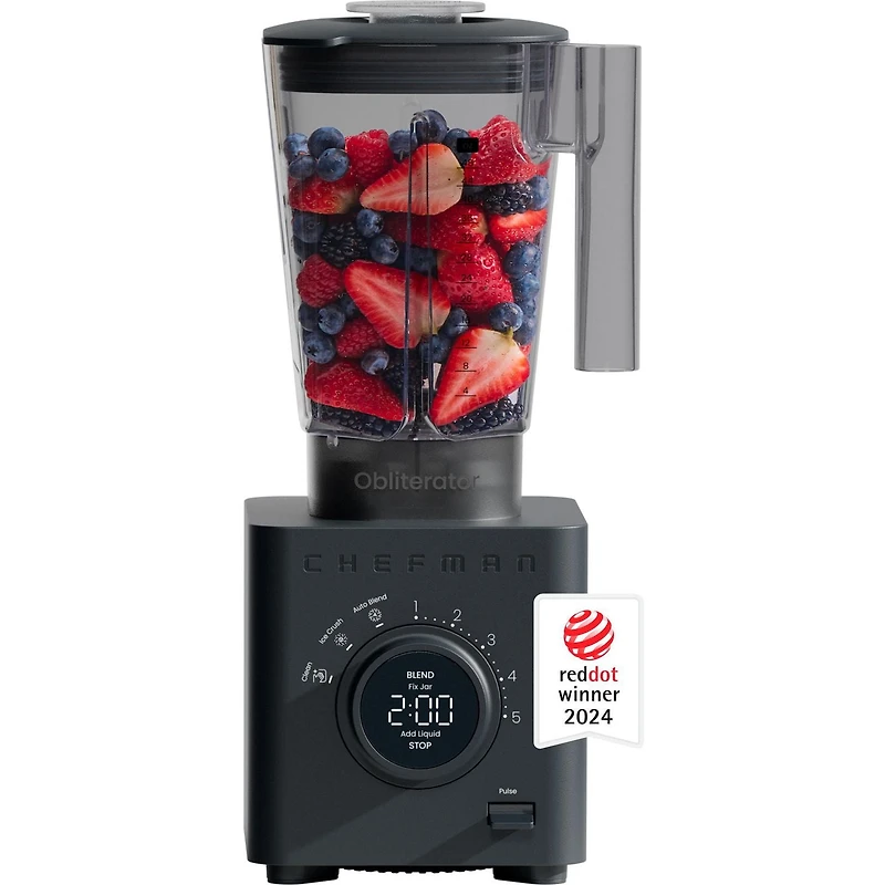 Chefman Obliterator 1380W Professional Blender w/ Auto Blend & 48oz. Tritan Blending Jar – Black, New, 48 oz. Blender