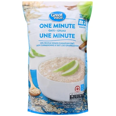 Gruau une minute Great Value Gruau une minute Great Value, Pret En 1 Minute