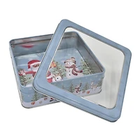 HOLIDAY TIME WINDOW SQUARE TIN SMALL