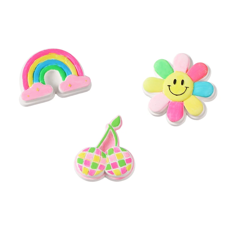 Hello Hobby Paint Your Own Magnet Friends Rainbow, flower and Cherry design