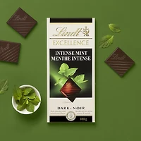 Lindt EXCELLENCE Intense Mint Dark Chocolate Bar, 100 Grams, Fresh Mint, Dark Chocolate