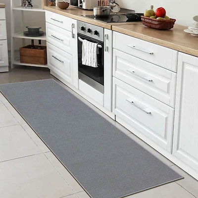 Tapis de couloir à motif de solide à sous-couche en caoutchouc de la collection Ottohome