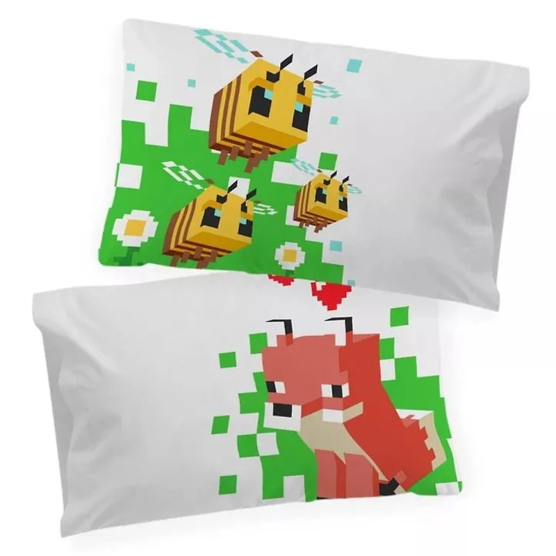 Minecraft Belle Journée Ensemble de Draps 3-Pièces pour Lit 1 Place, 100 % Polyester