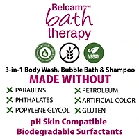 Belcam Bath Therapy 3 in 1 Body Wash, Bubble Bath & Shampoo