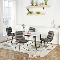 Homy Casa 5 Piece Dining Room Set - Rectangular Dining Table and 4 Industrial Side Chairs for 4 Person