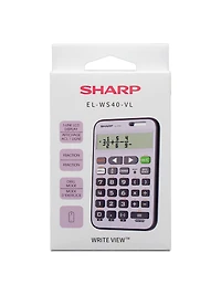 Calculatrice scientifique Sharp ELWS40VL WriteView pour les élèves de 5e à 8e année, écran 10 chiffres, fractions et fonctions d’entraînement, calculatrice scolaire avec trou pour cordon (violet)
