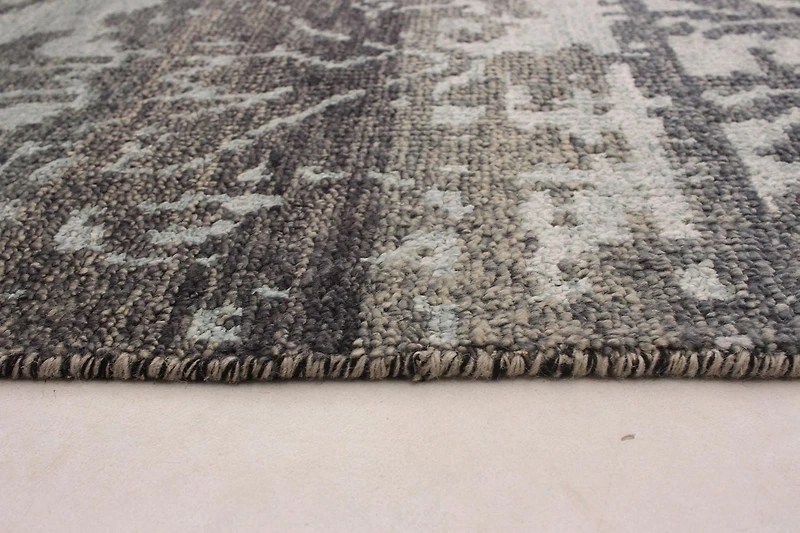 ECARPETGALLERY 5'1" x 7'10" Transitional La Seda Hand-knotted Area Rug for Living Room, Dining Room and Bedroom in Grey