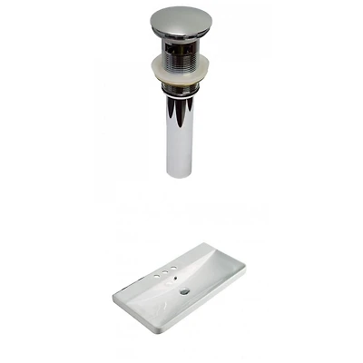 American Imaginations 31.89-in. W 3H4-in. Ceramic Top Set In White Color - Overflow Drain Incl. AI-30768