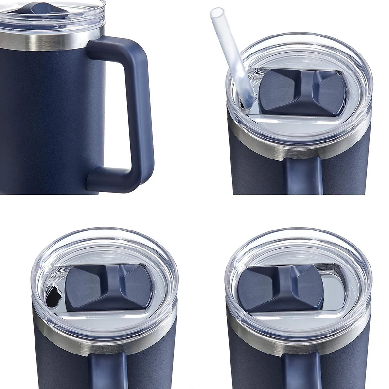 Ozark Trail Gobelet en acier inoxydable de 40 OZ avec poignée, paille, double paroi