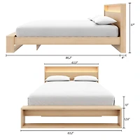 Parure de lit Gael Queen Size avec sommier à lattes et tête de lit avec éclairage intégré