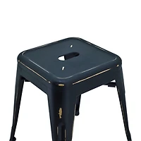 Black Solid Metal Frame Antique Stool, Counter 26"H, Stool Chair Ideal for Kitchen Island Counter. (set of 2)