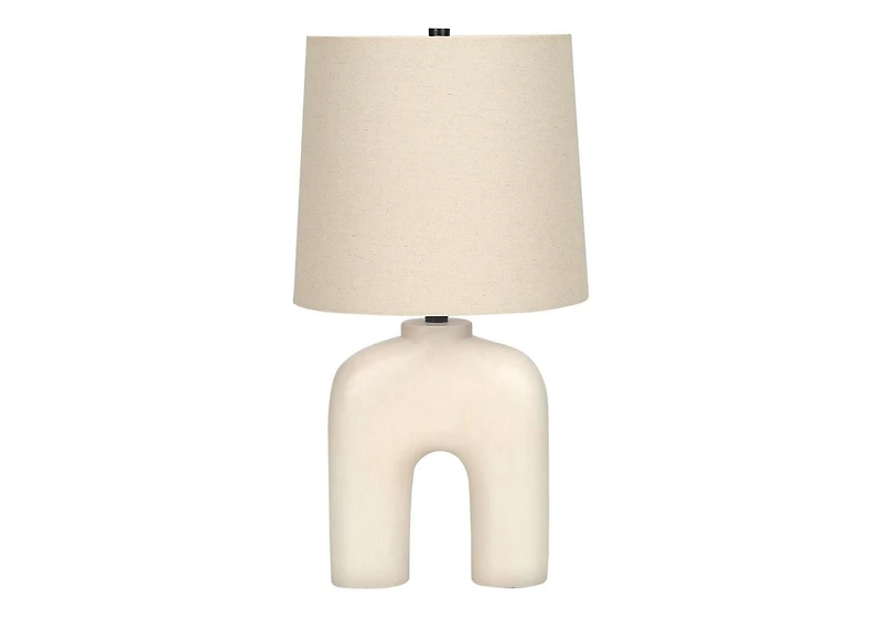 Monarch Specialties  Luminaire, 25"h, Lampe De Table, Résine Crémeuse, Tons Beige., Moderne