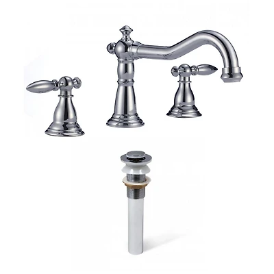 American Imaginations AI-33691 3H8-in. CUPC Approved Lead Free Brass Faucet Set In Chrome Color - Drain Incl.