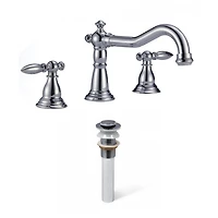 American Imaginations AI-33691 3H8-in. CUPC Approved Lead Free Brass Faucet Set In Chrome Color - Drain Incl.