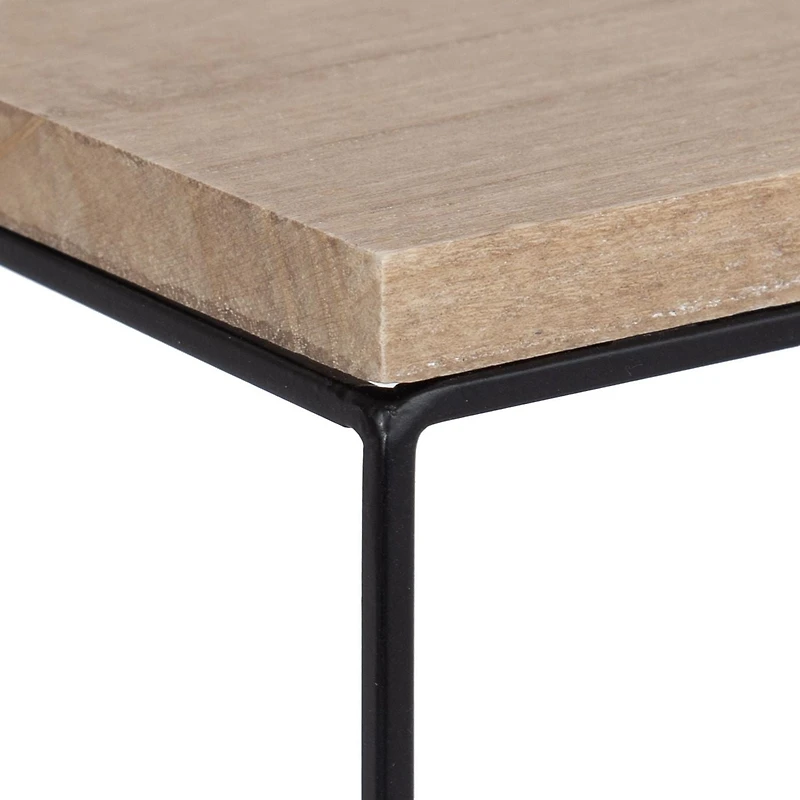 hometrends Boxton Wood and Metal Floating Wall Shelf Set