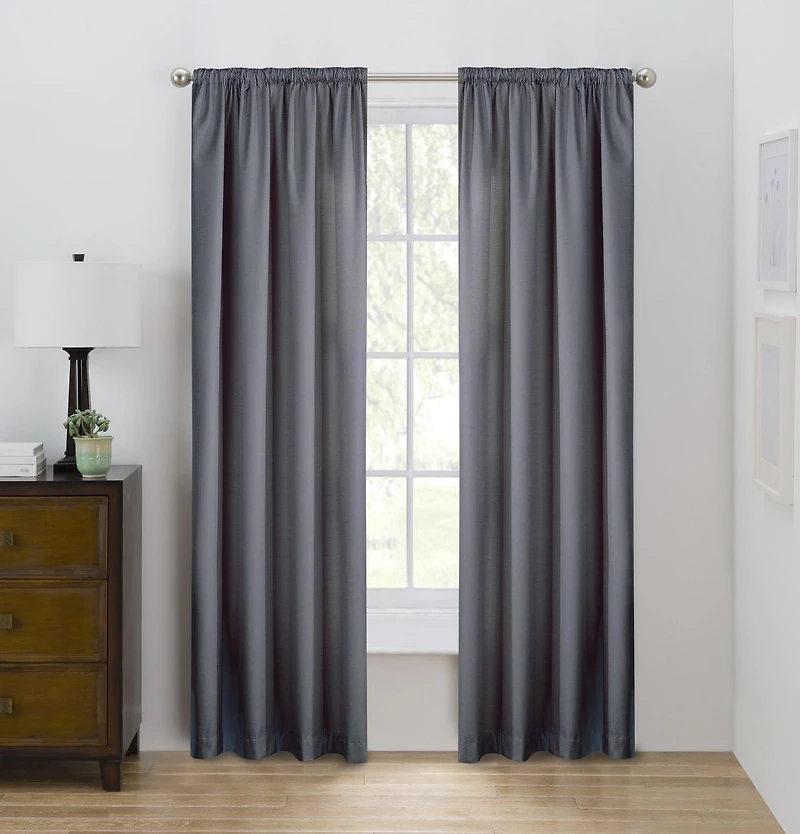 Eclipse Draft Stopper 63" Room Darkening Rod Pocket Window Curtain Panel, 1 Panel: 42"x