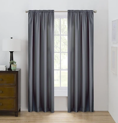 Eclipse Draft Stopper 63" Room Darkening Rod Pocket Window Curtain Panel, 1 Panel: 42"x
