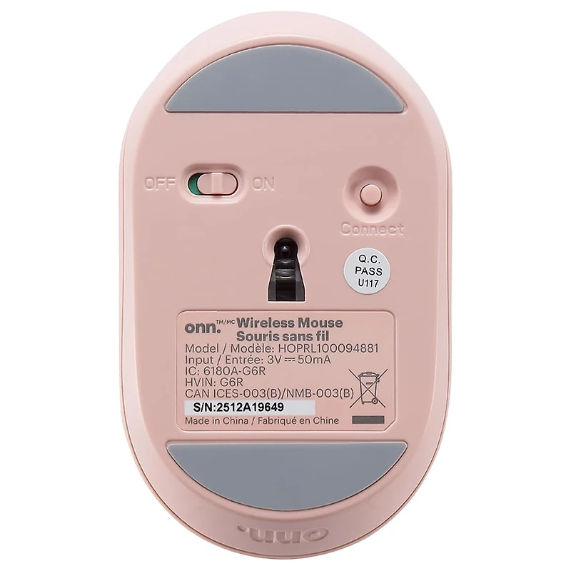 Souris sans fil à 5 boutons d’onn - Rose