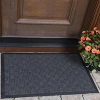 Ottomanson Rubber Collection Non-Slip Doormat, 18" X 30", Black