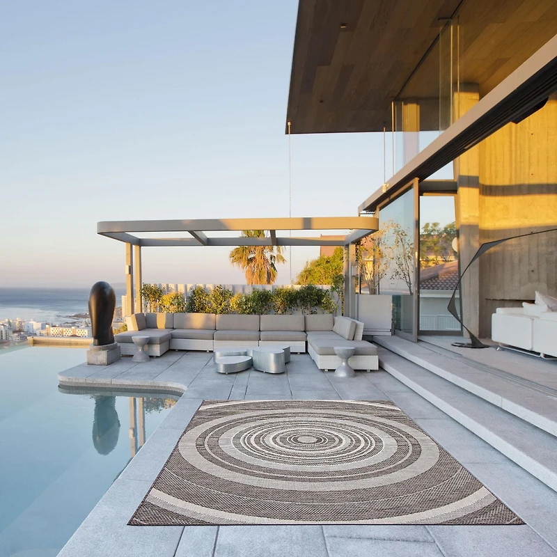 ECARPET Outdoor Area Rug for Patio, Deck, Backyard, Camping, Water Proof Carpet, Veranda Modern Collection