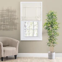 Camalay Harmony Light Filtering Adhesive Fastener Cascade Roman Shade 27 x 64 in Natural