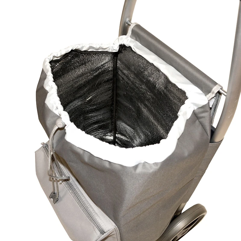MAINSTAYS Deluxe Insulated Shopping Cart, Insulated bag, Grey