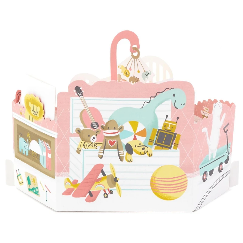 Hallmark Paper Wonder Pop Up Baby Shower Card for Baby Girl (Nursery)