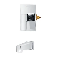Square Pressure-balanced shower set with spout. PEX connection 1/2-in chrome finish